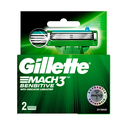 Gillette Shaving Blades Mach 3 Sensitive 2 Cartridges	